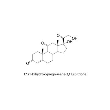 17.21-Dihydroxypregna-4-ene-3,11,20-trione kimyasal formülü. Bu bir steroid, kortizonun bir türevi.