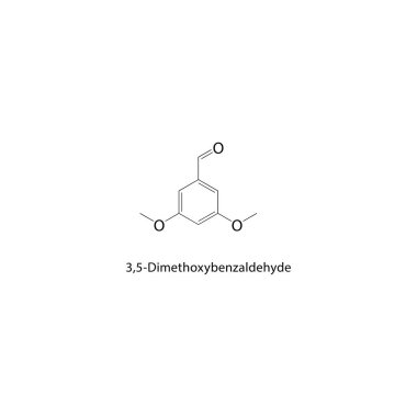 Dimetilbenzaldehit molekülü düz iskelet yapısı. Beyaz arkaplanda vektör illüstrasyonu. 