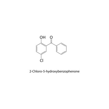 2-Chloro-5-hydroxybenzophenone vektör çiziminin kimyasal formülü