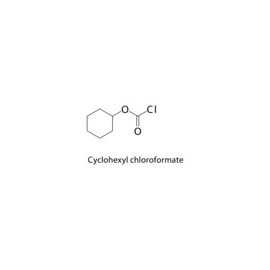 Cyclohexyl kloroformat iskelet yapısı. Kloroformat Ester bileşik şematik çizim. Basit diyagram, kimyasal formül..