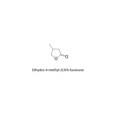 Dihydro-4-metil-2 (3H) -furanon iskelet yapısı. Metil Furanone bileşik şematik illüstrasyon. Basit diyagram, kimyasal formül..