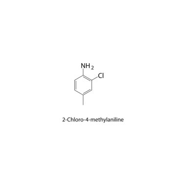 2-Chloro-4-metilinin şematik moleküler katmanı ve kimyasal adı, vektör illüstrasyonu