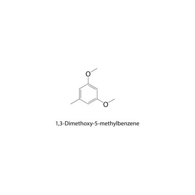 1,3-Dimethoxy-5-metilbenzen iskelet yapısı. Basit diyagram, kimyasal yapı.