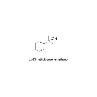 Dimetilbenzenemetanol iskelet yapısı. Benzyl Alkol bileşik şematik illüstrasyon. Basit diyagram, kimyasal formül..