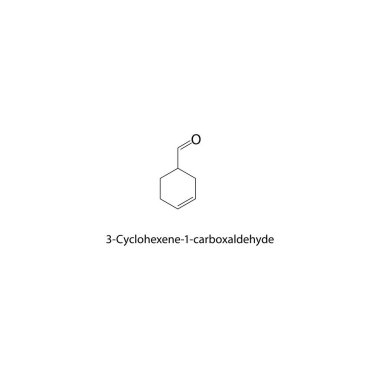 3-Cyclohexene-1-karboksaldehit iskelet yapısı. Basit diyagram, kimyasal formül..