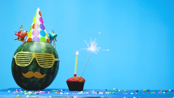 Parabéns Criativos Pelo Seu Aniversário Com Velas Copiar Decorações Espaço — Vídeo de Stock