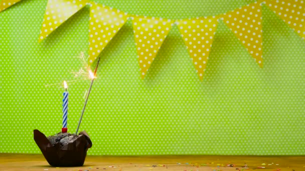 Gelukkige Verjaardag Achtergrond Met Mooie Decoraties Voor Elke Leeftijd Kopiëren — Stockvideo