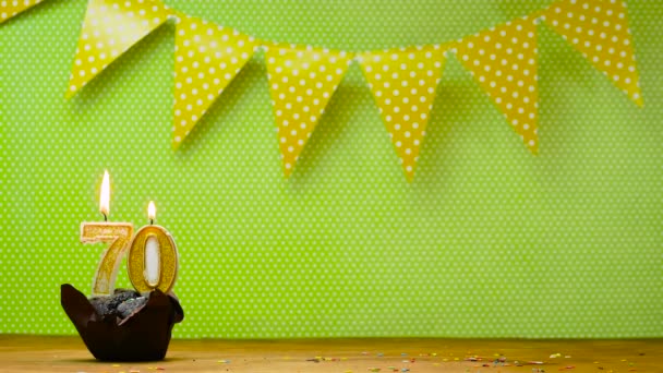 Gelukkige Verjaardag Achtergrond Met Het Nummer Met Mooie Decoraties Kopiëren — Stockvideo