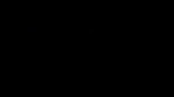 Портрет Молодого Чоловіка Творчих Окулярах Неоновому Різнокольоровому Сяйві Фоновий Портрет — стокове відео