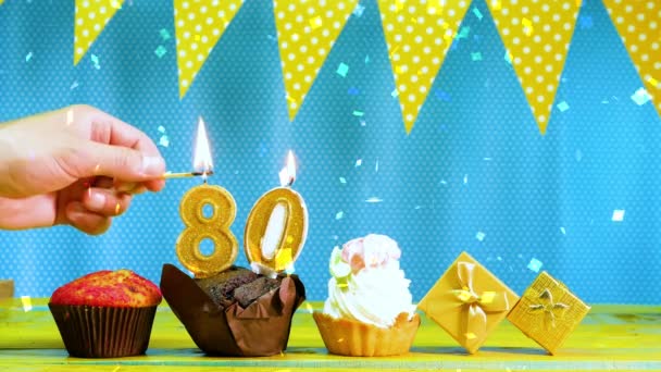 Happy Birthday Video Card Number Beautiful Background Congratulations Your Birthday — Stock Video