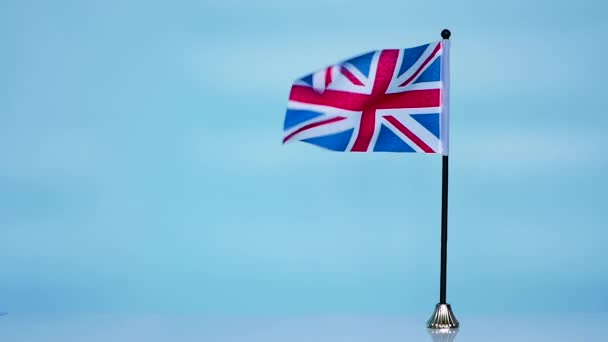 Ngiltere Bayrağı Mavi Arka Planda Britanya Bayrağı Büyük Britanya Birleşik — Stok video