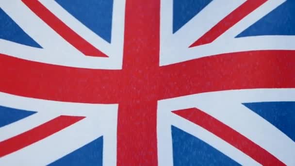クローズアップ 風の中でイングランドの旗 英国の旗 イギリスの旗は風によって発達する — ストック動画