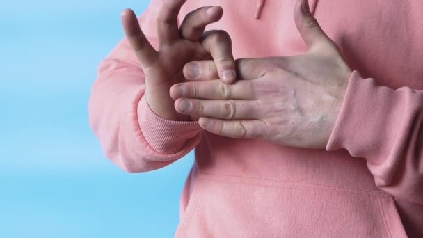Illusion Deceit Magician Hide Remove Finger Hand Concept Deception Male — Vídeo de Stock