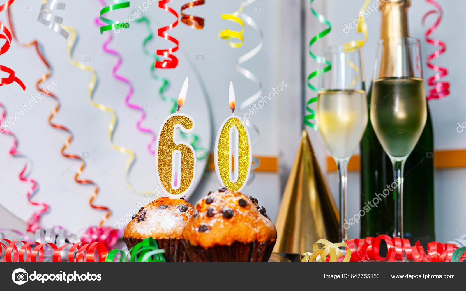 Solemn Cake Anniversary Number Happy Birthday Background Champagne Bottle  Champagne — Stock Photo © Anrii_Armann #647755150, image size:1600x1000