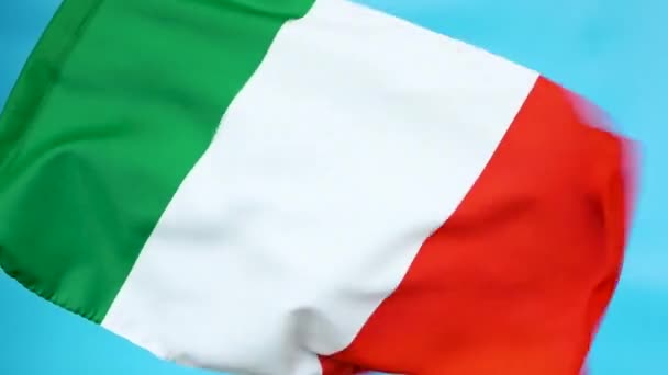 Bandeira Itália Símbolo República Italiana Close Bandeira Italiana Acenando Vento — Vídeo de Stock