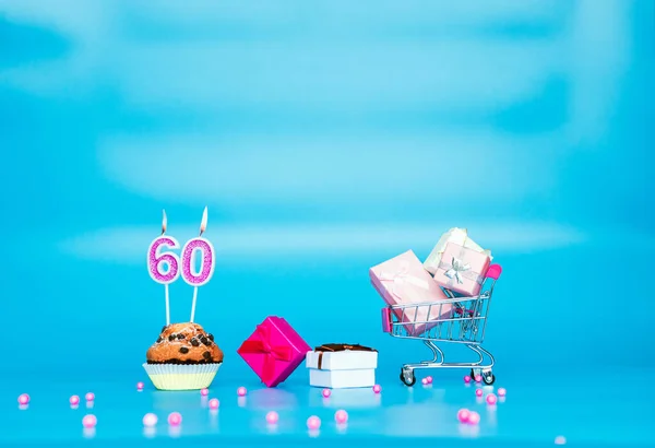 Cartão Criativo Feliz Aniversário Para Uma Menina Mulher Com Número Imagens Royalty-Free