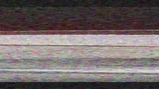 テレビのノイズセピア 画面上のテレビノイズを構成するためのフレーム 失われた信号 アニメーション グリッチ アンテナ 悪い信号だ アナログのフリッカー — ストック動画