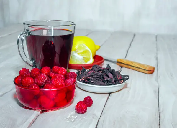 Red berry raspberry tea, red berry tea. Naturopathy, medical syrup or tincture. Homeopathy. flu drink