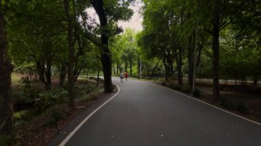 Vachirabenjatas Parkı 'ndaki ya da Çürük Fai Parkı' ndaki ya da Bangkok, Tayland 'daki tüm yaşam alanlarının yolu Bangkok' un en popüler parklarından biridir..