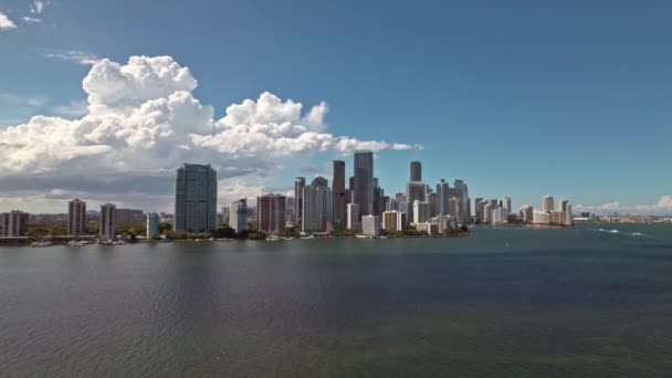 Beau Coup Drone Aérien Établissement Région Brickell Miami Floride Drone — Video