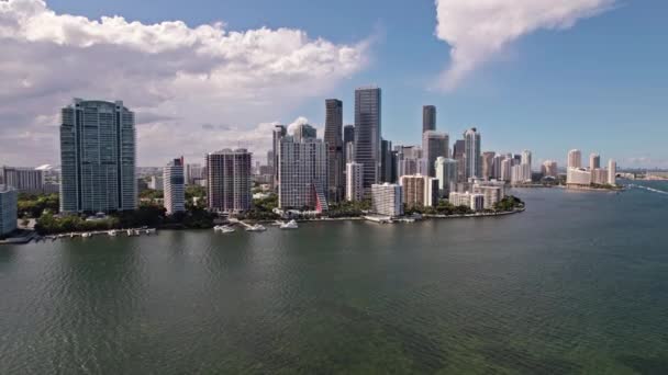 Etablerar Avslöja Drönare Skott Tegel Distrikt Miami Florida Drönare Flyger — Stockvideo