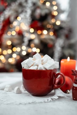Kızıl kış lokum bardağı lokum ışıkları 