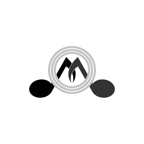Musique Audio Logo Vectoriel Illustration Design — Image vectorielle