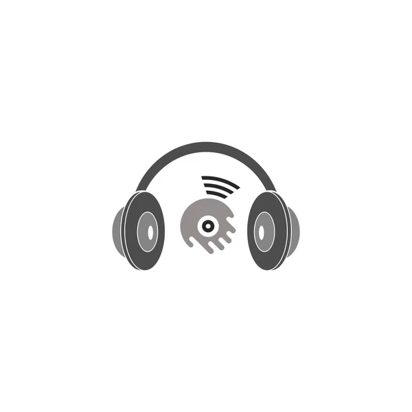 Música Audio Logo Vector Ilustración Diseño — Vector de stock
