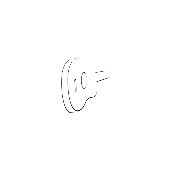 Chitarra Logo Vettoriale Illustrazione Disegno Immagine — Vettoriale Stock