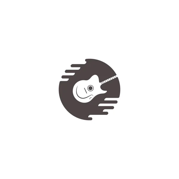 Guitarra Logo Vector Ilustración Diseño Imagen — Vector de stock