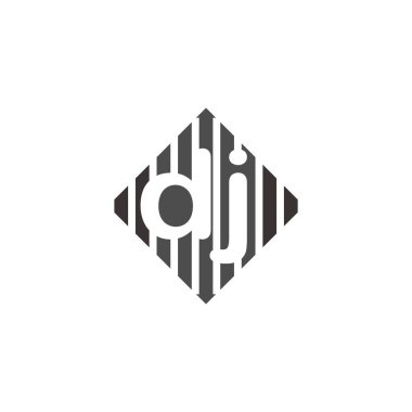 dj müzik logo vektör tasarım illüstrasyonu