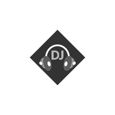 dj müzik logo vektör tasarım illüstrasyonu