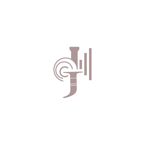 Música Logo Vector Icono Diseño Ilustración — Vector de stock