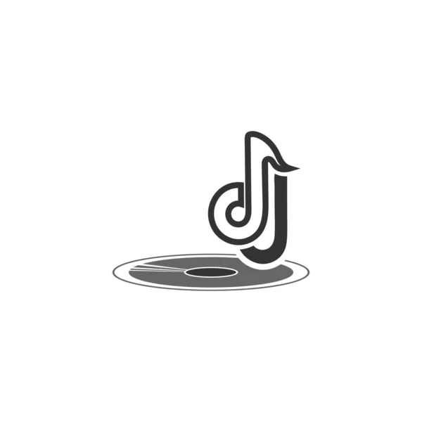 Musik Logo Vektor Icon Design Illustration — Stockvektor