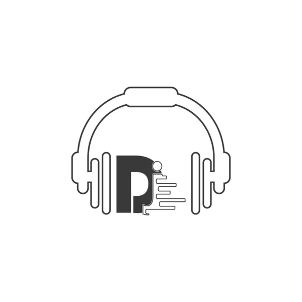 Muziek Logo Vector Pictogram Ontwerp Illustratie — Stockvector