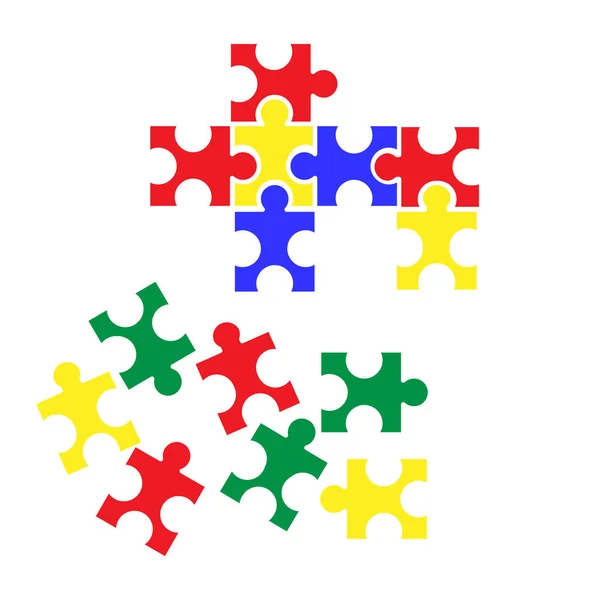Est Puzzle Vecteur Élément Conception — Image vectorielle