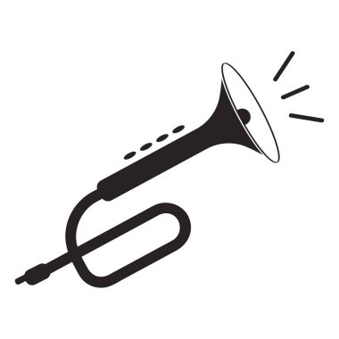 Bu bir trompet vektör elementi. Yeni yıl için fon.