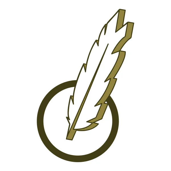 Tüy Logo Vektör Çiziminin Benzersizidir — Stok Vektör