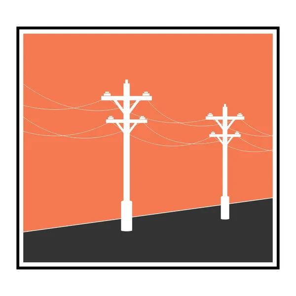 Výkonové Pole Logo Vektorové Ilustrace Design — Stockový vektor