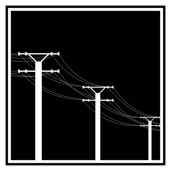 Power Pole Logo Vector Illustration Design — Stock Vector