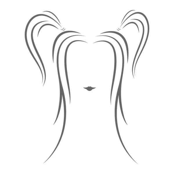 Questo Unico Disegno Illustrazione Vettoriale Logo Dei Capelli — Vettoriale Stock
