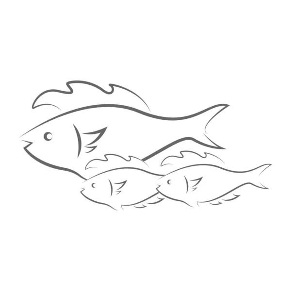 Questo Vettore Unico Disegno Illustrazione Dei Pesci — Vettoriale Stock