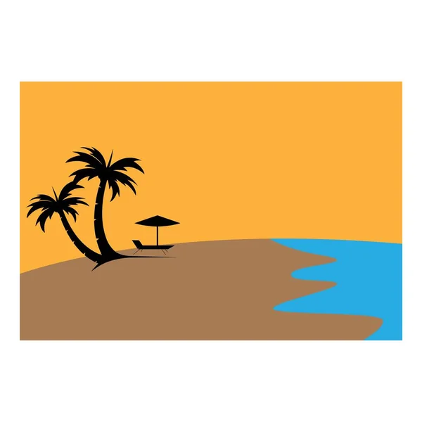 Desenho Ilustração Vetorial Praia — Vetor de Stock