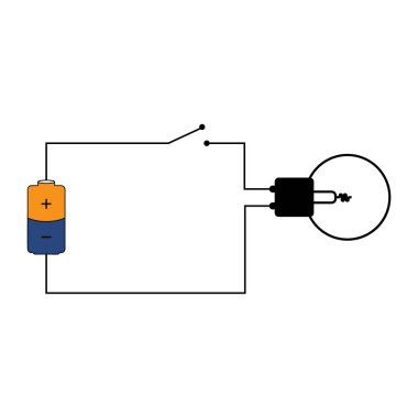 Bu elektrikli ikon vektör çizimi tasarımı