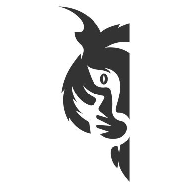 Kaplan kafasının basit logo vektörünü al 