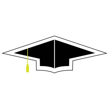 Mezuniyet logosu vektör çizimi tasarımı