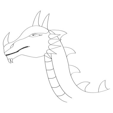 Bu ejderha logosu vektör çizimi.