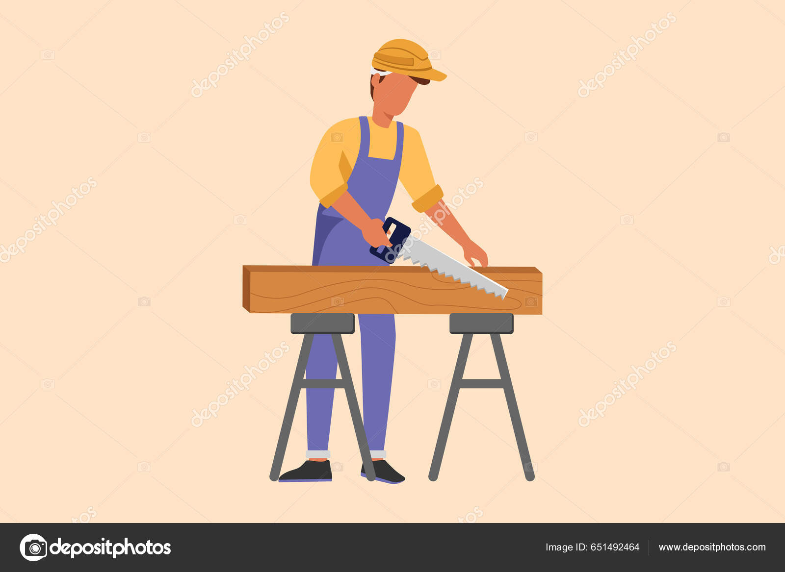 Business Flat Drawing Builder Carpenter Repairman Sawing Boards Building  Construction Stock Vector by ©onetime1234 651492464, image size:1600x1167