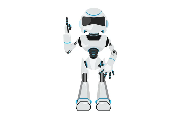 Business Platt Rita Robot Pekar Uppåt Finger Symbol Robot Finger — Stock vektor