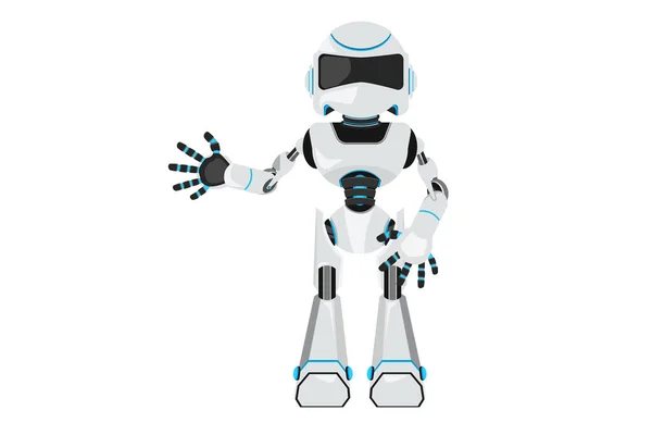 Επαγγελματικό Ρομπότ Σχεδίασης Που Παρουσιάζει Νέο Προϊόν Ρομπότ Που Δείχνουν — Διανυσματικό Αρχείο
